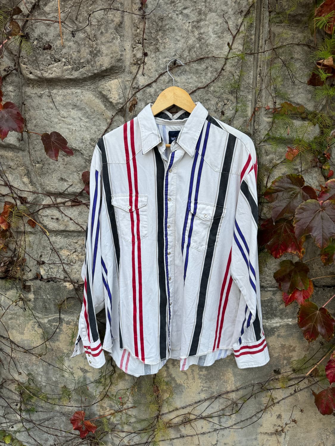 랭글러 빈티지 스트라이프 웨스턴 셔츠 빅사이즈 상품이미지1