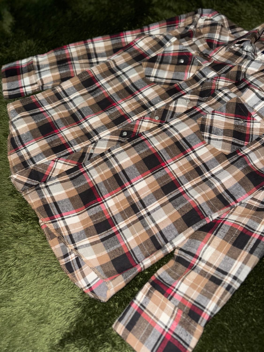 [M] Wrangler 올드 랭글러 펄 스냅 웨스턴 셔츠 플레이드 상품이미지5