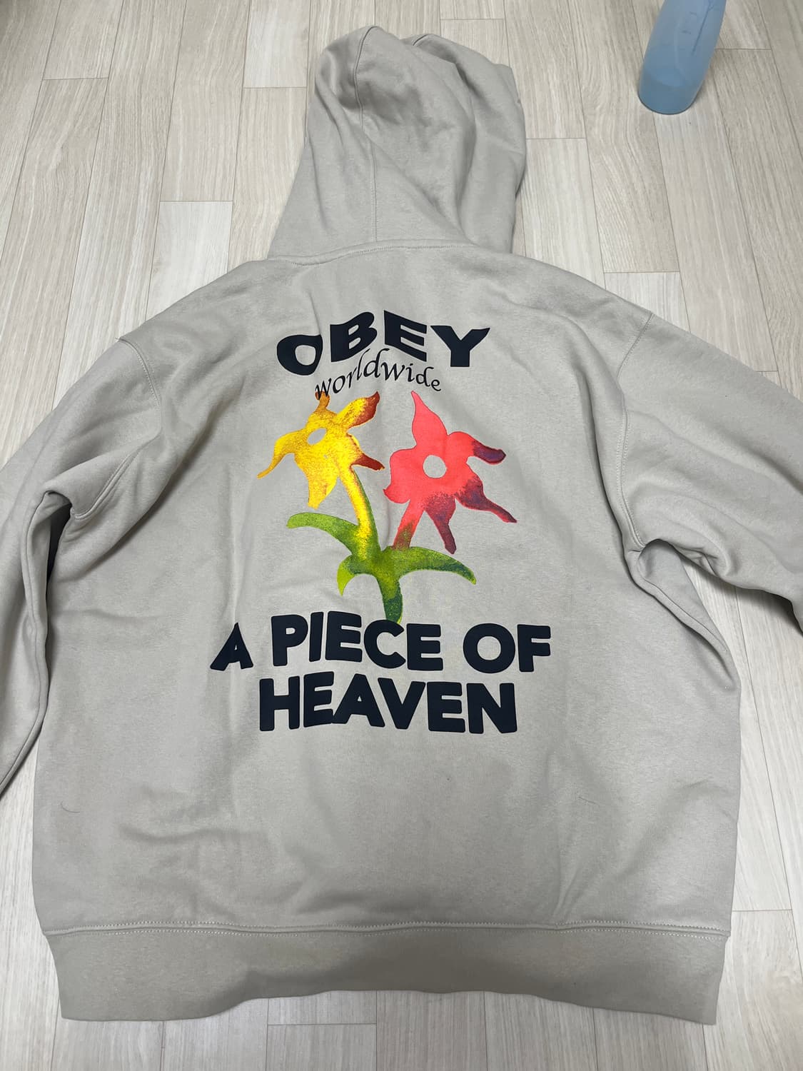 오베이 a piece of heaven 실버 그레이 후드티 상품이미지2