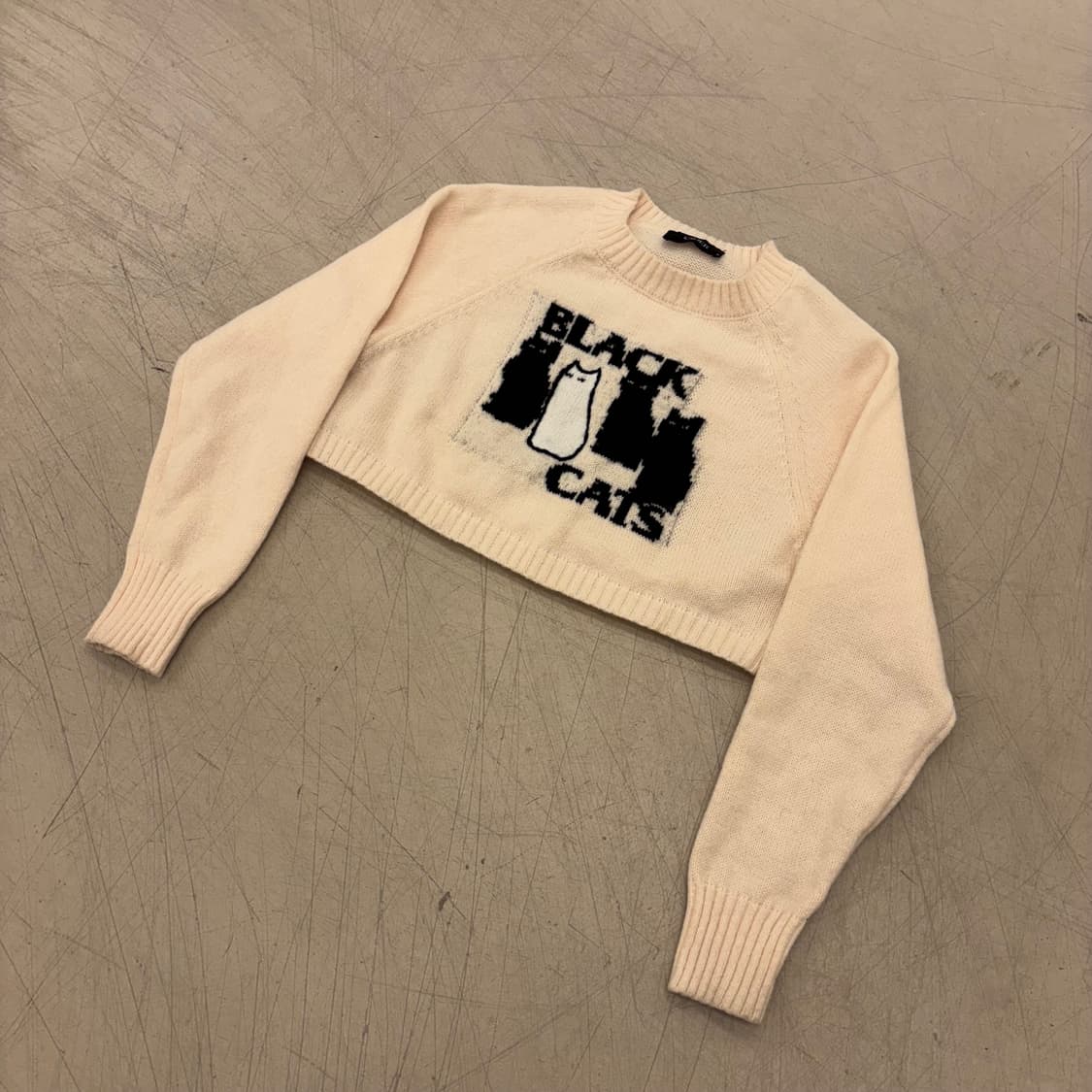 Cider 블랙캣 크롭 니트 상품이미지1