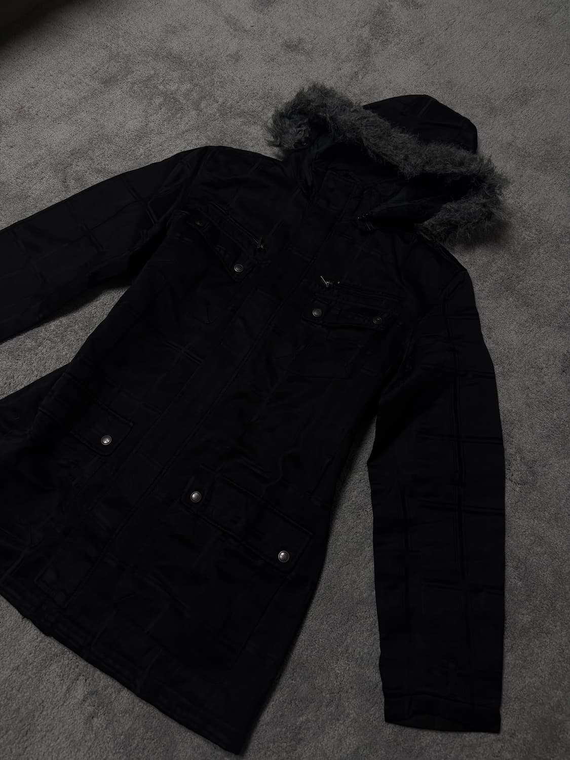 Vintage V-kei Punk fur hood parka 상품이미지3