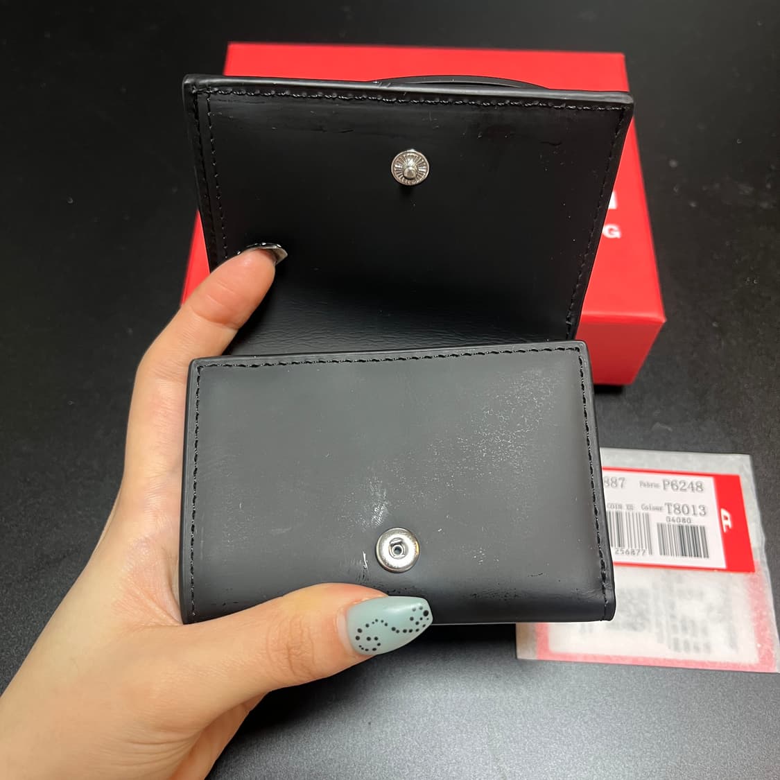 디젤 1DR TRI FOLD 무광 반지갑 블랙  상품이미지5