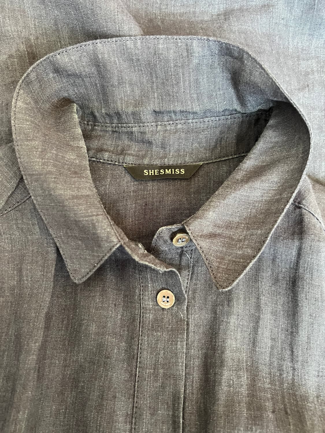쉬즈미스 여성 워싱블랙 셔츠원피스 린넨원피스 상품이미지5