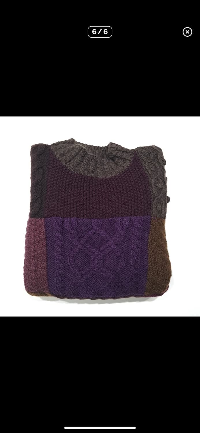 CLO7O S/M 엘엘빈 멀티 블록 크레이지 패턴 패치워크 니트 상품이미지6