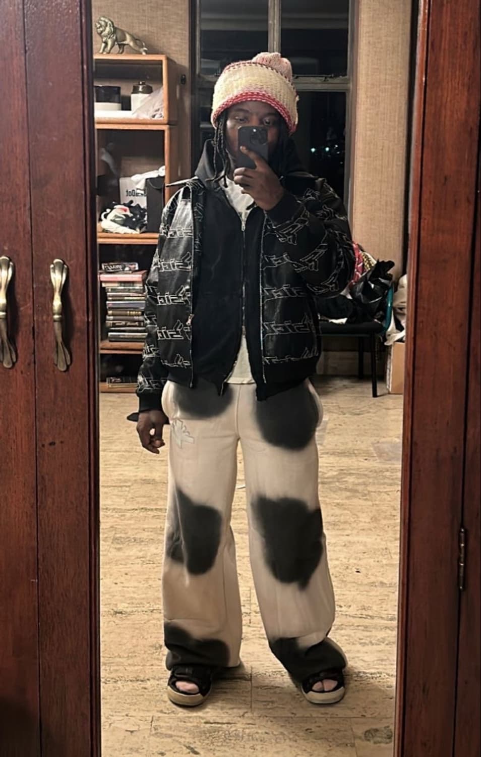 Sicko born from pain 페이디드 레더 후디 자켓 L 상품이미지1