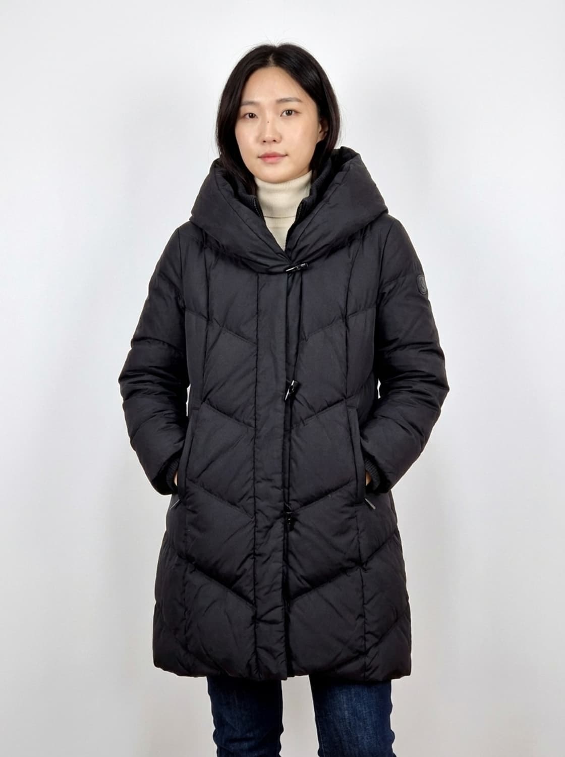 로렌 랄프로렌 쉐브론 퀼팅 더플 다운 롱패딩 상품이미지1