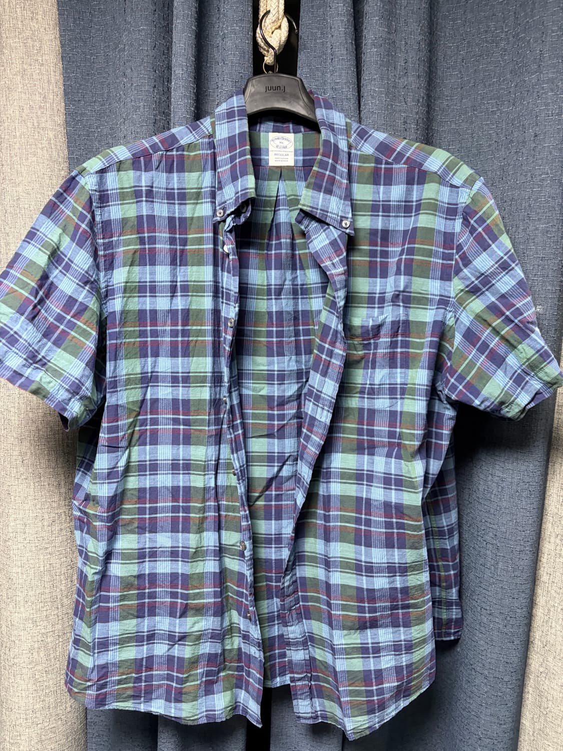 브룩스 브라더스 인도면 반팔 체크 셔츠 25ss 상품이미지1