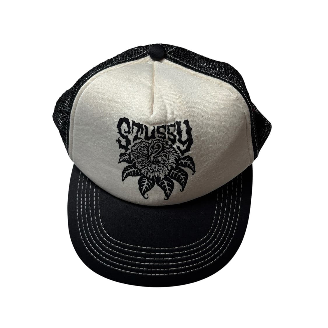 스투시 그래픽 트러커 캡 블랙화이트 상품이미지1