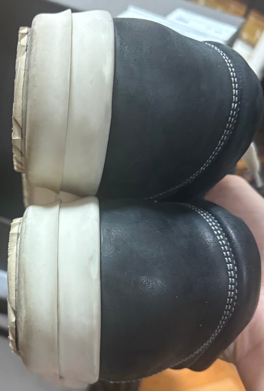 릭오웬스 룩소르 빈티지 릭반스 로우 누벅 블랙 44 밑창보강 상품이미지7