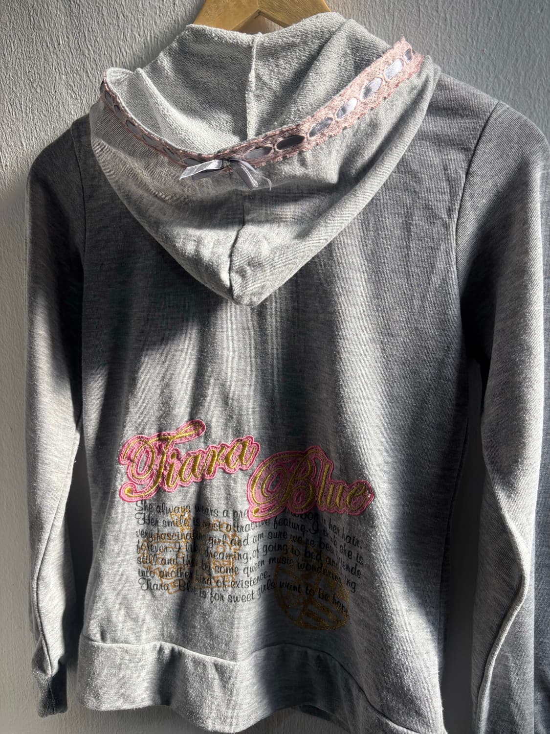 Japanese Vintage Gray Lace Hood Zip-up 상품이미지5