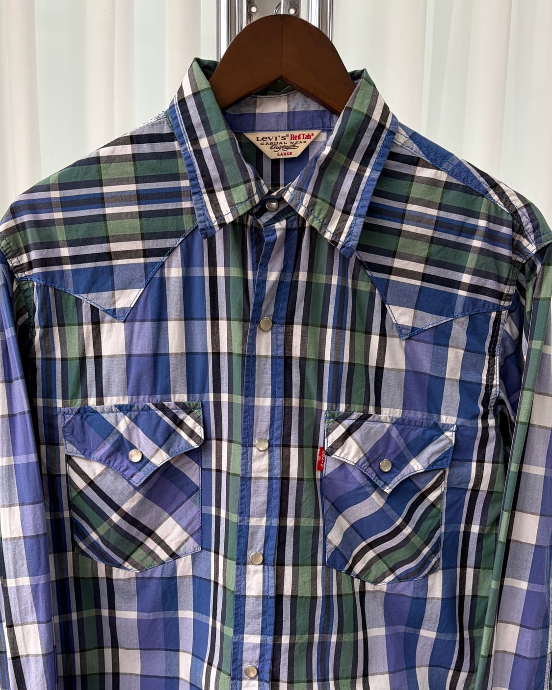 [L]리바이스 Levi's 포플린 플레이드 웨스턴 셔츠 상품이미지4