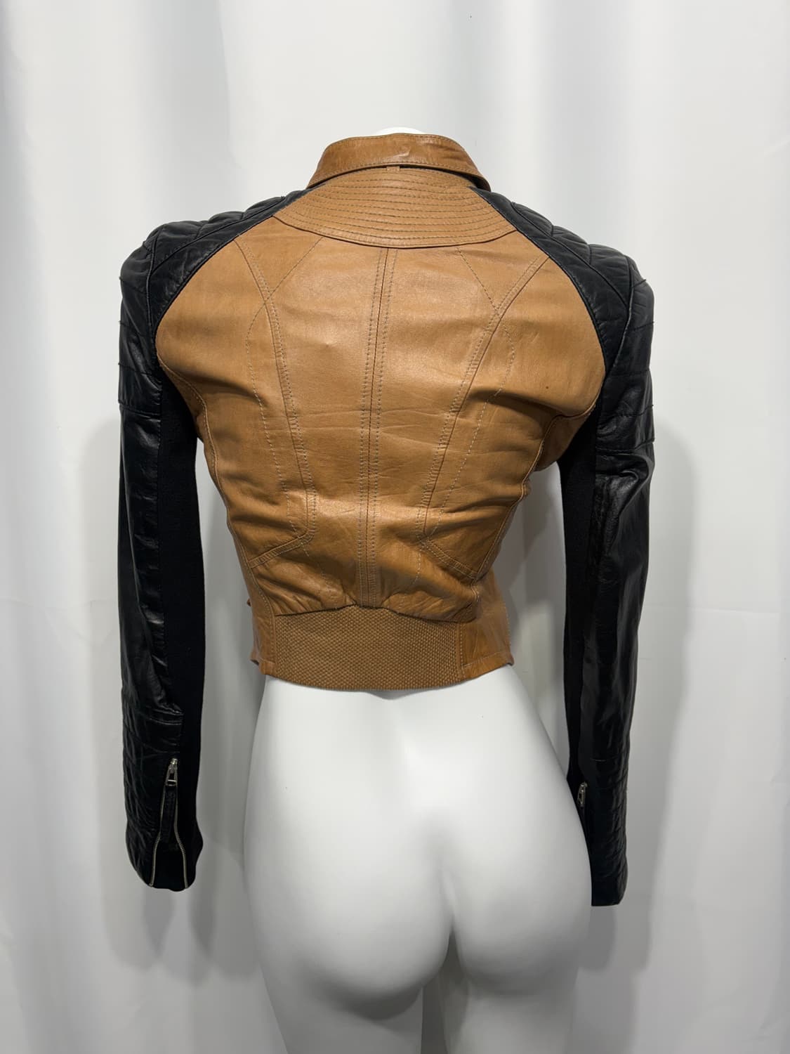 🎸블랙 & 브라운 레더 자켓 상품이미지6