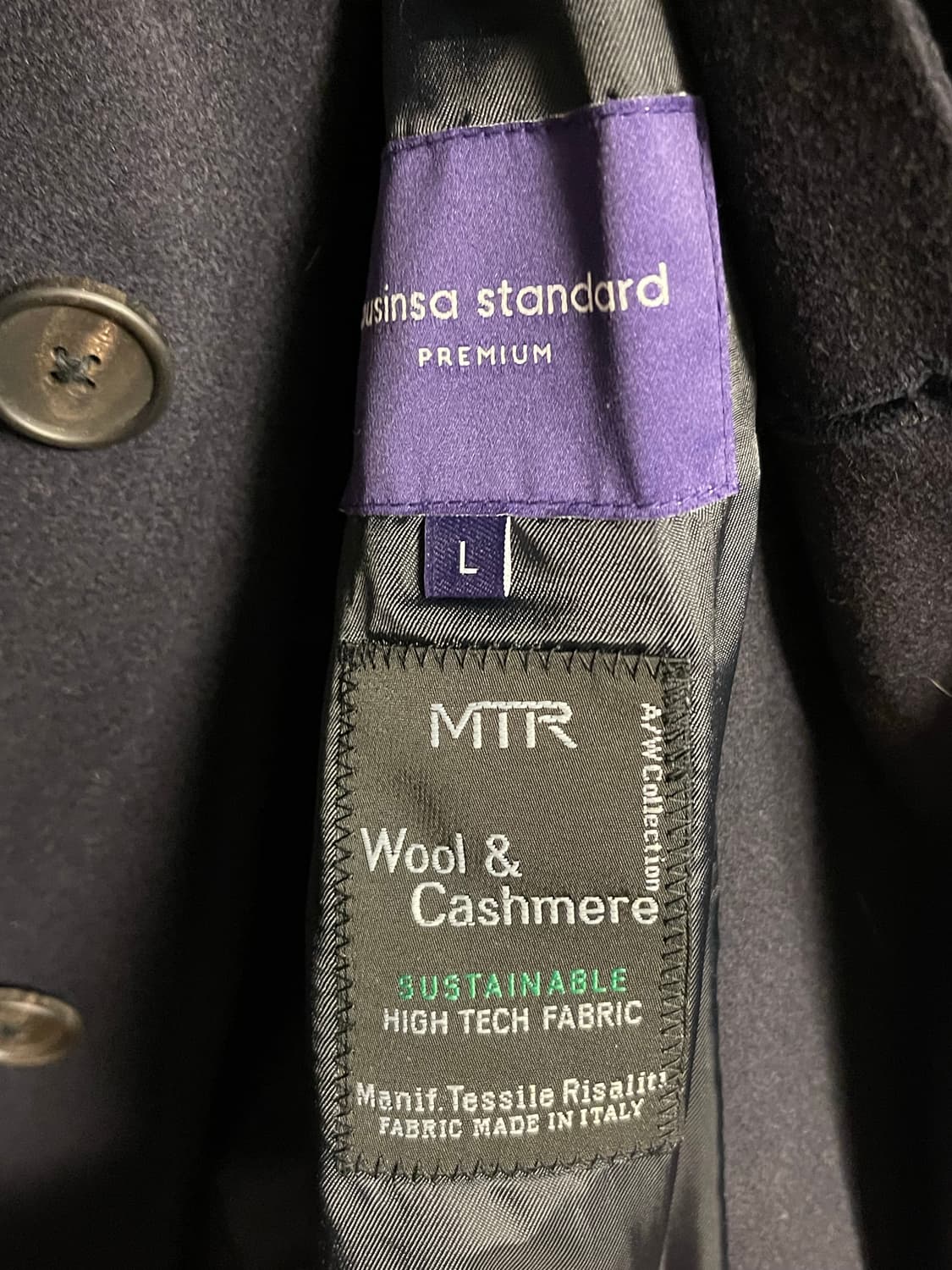 무탠다드 네이비 MTR 오버사이즈 발마칸 코트 상품이미지4