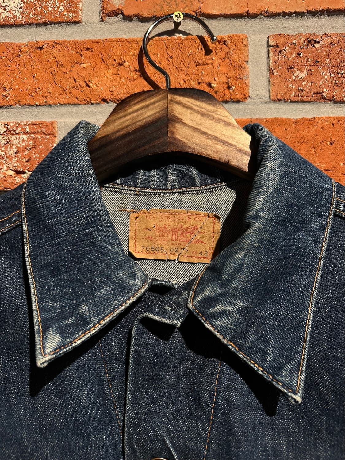 70s USA 빈티지 리바이스 70505 빅E 데님 트러커 자켓 상품이미지6