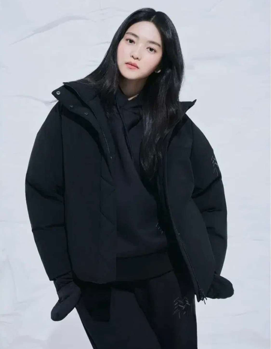 새옷같은 상태 코오롱 김태리 푸퍼 후드패딩 구스다운 프리사이즈 95 상품이미지1