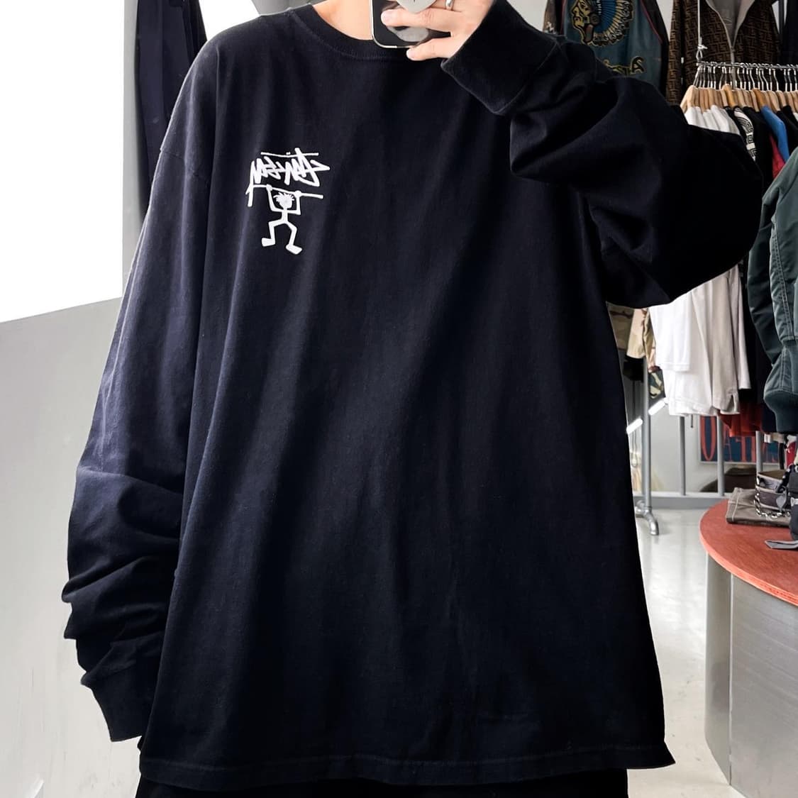 스투시 워리어 월드 투어 블랙 롱슬리브 상품이미지2