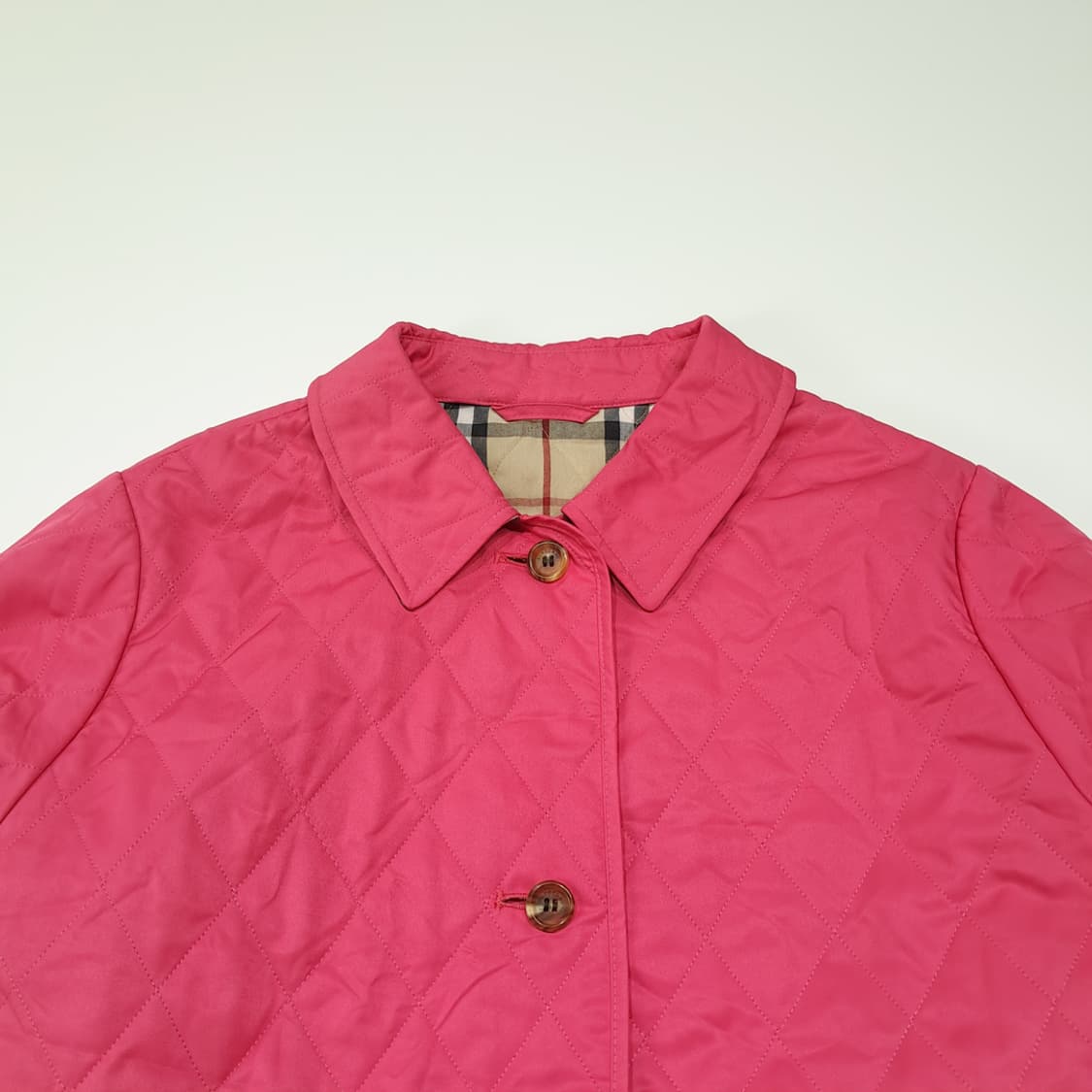 CL904 M 버버리 90s 영국판 퀼팅 노바체크 핑크 자켓 아우터 상품이미지2