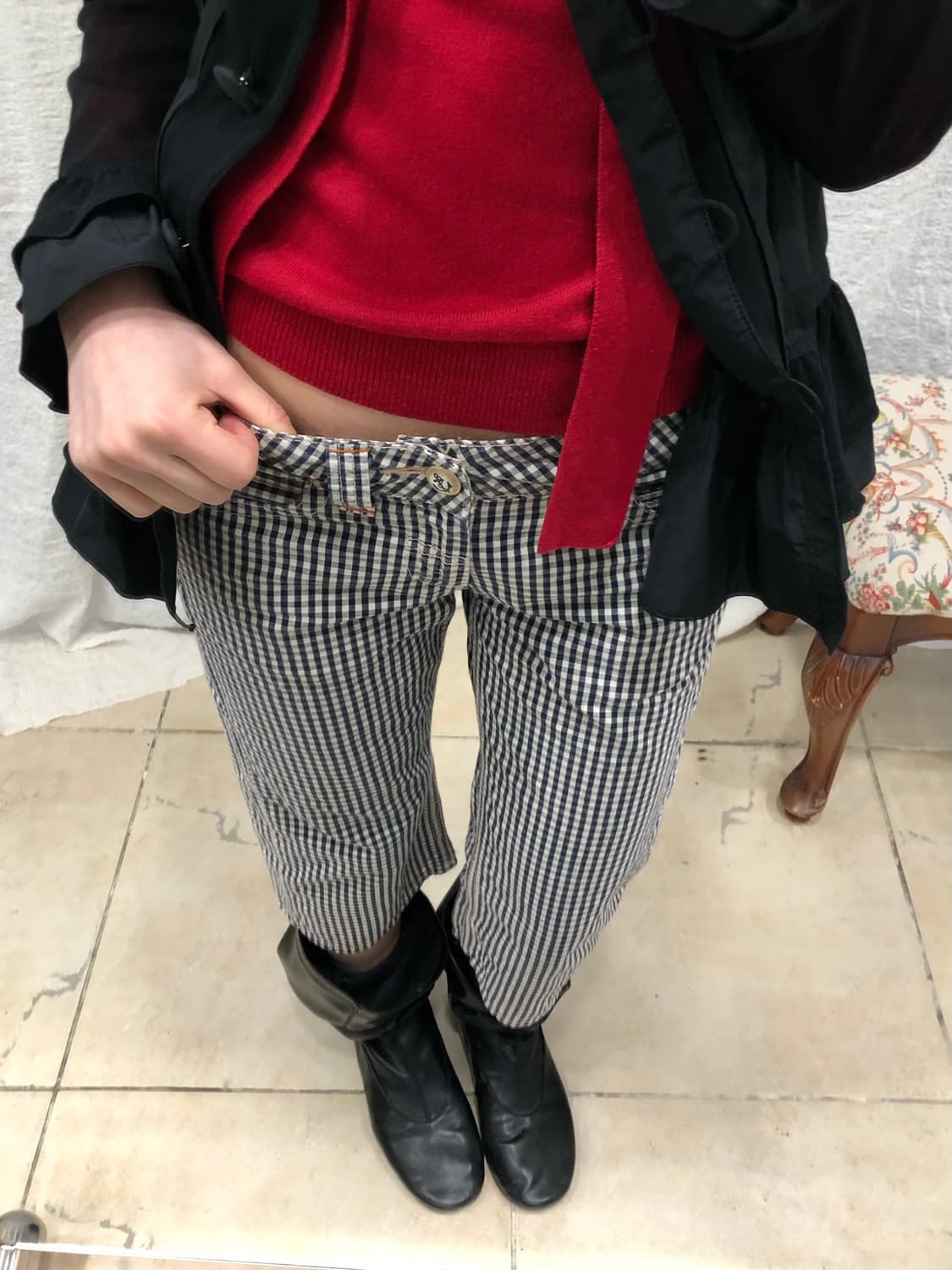 sunny check pattern pants 상품이미지1