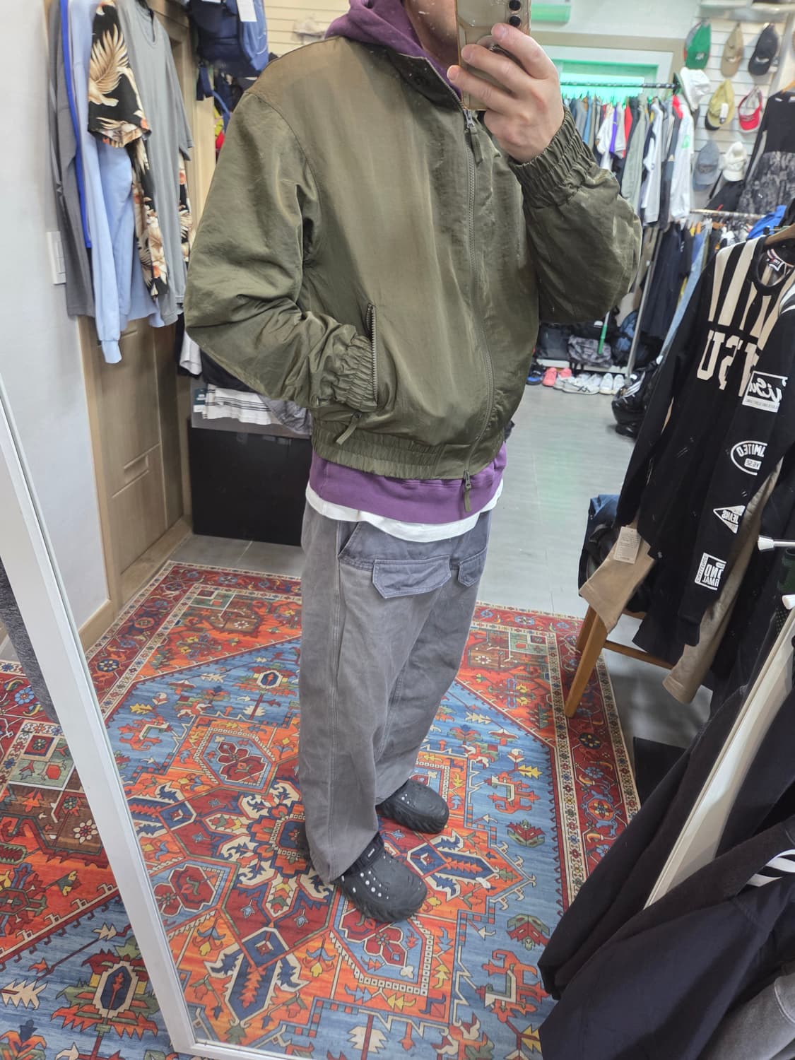 노매뉴얼 나일론 블루종자켓 딥카키 L 상품이미지7