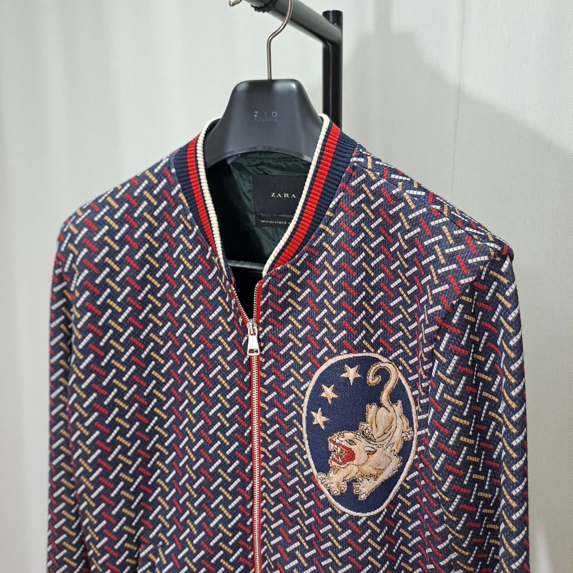 (택포) 자라 직조 디자인 패치 블루종 L B21 상품이미지3