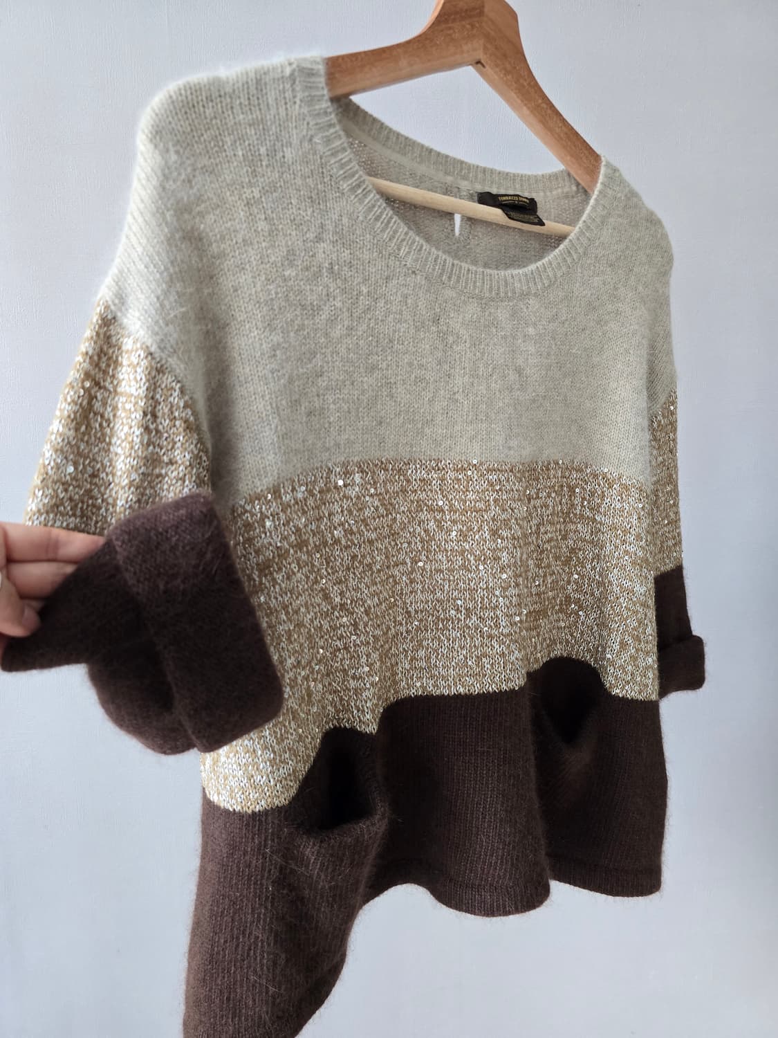 배색 스팽글 울 니트 상품이미지6