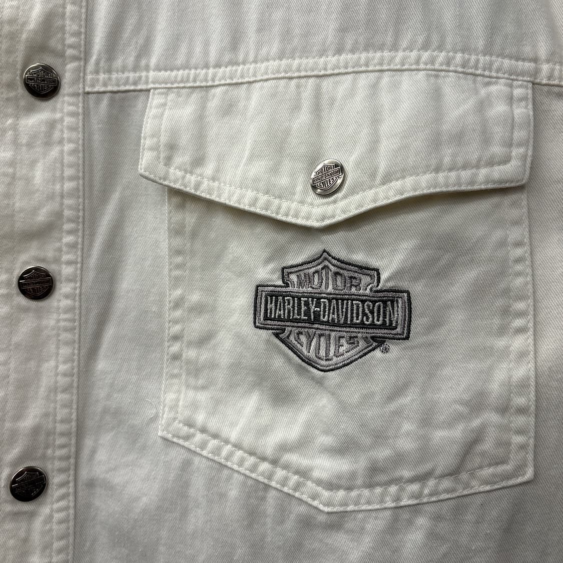 00s 할리데이비슨 메탈릭 바앤쉴드 스냅버튼 워크셔츠 N1291 상품이미지6