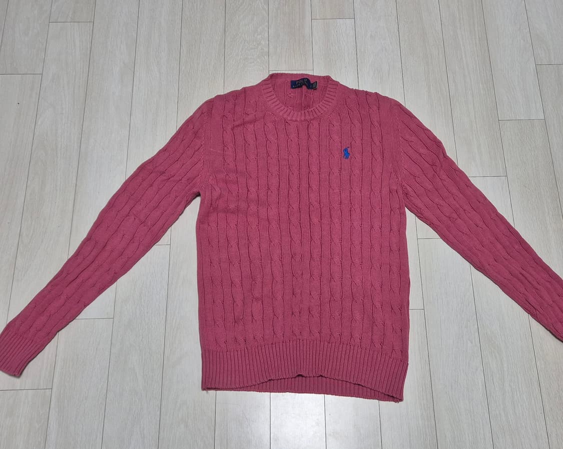 폴로 랄프로렌 핑크 케이블 니트 라지 상품이미지1
