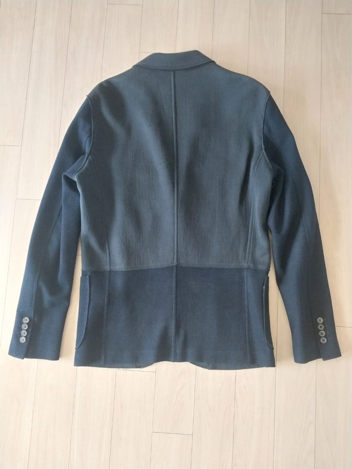 랑방 니트 절개 블레이저 자켓 네이비 상품이미지5