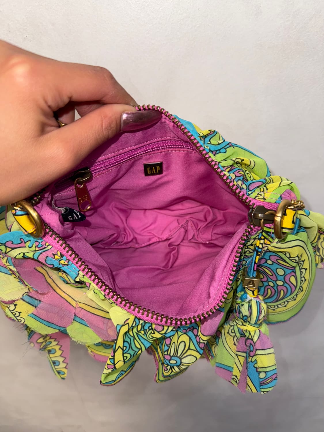 GAP pink lemon ethnic paisley ruffle 숄더백 상품이미지5