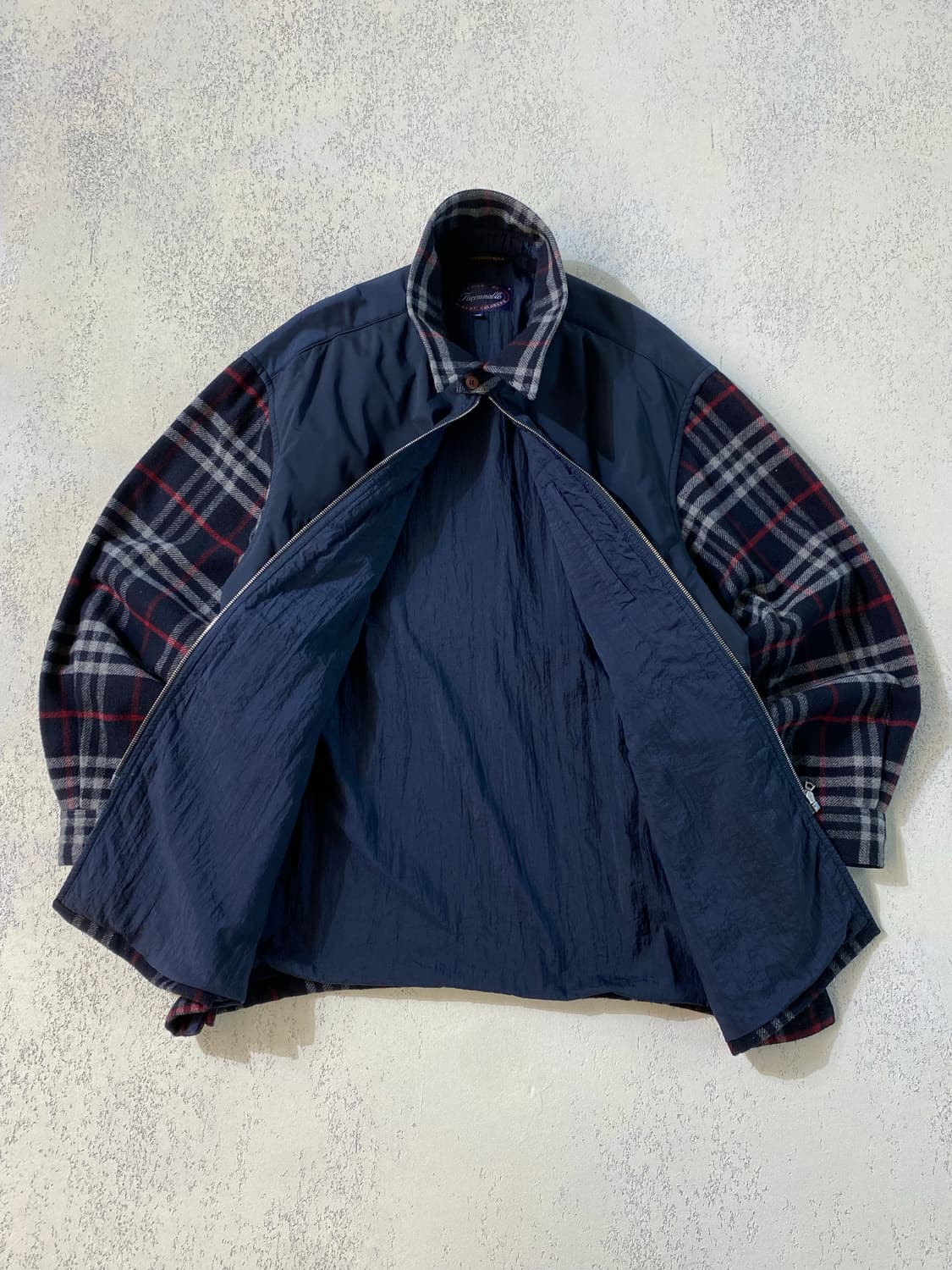 [105] 90s Faconnable 파소나블 아카이브 체크 집업 자켓 상품이미지5