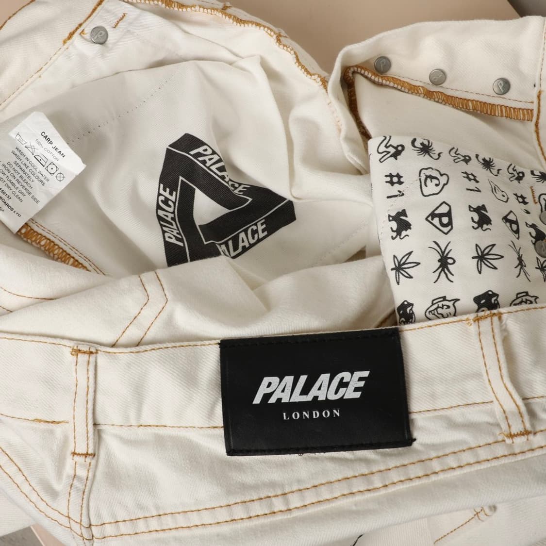 32 / Palace 팔라스 잉어 자수 화이트 팬츠 상품이미지9