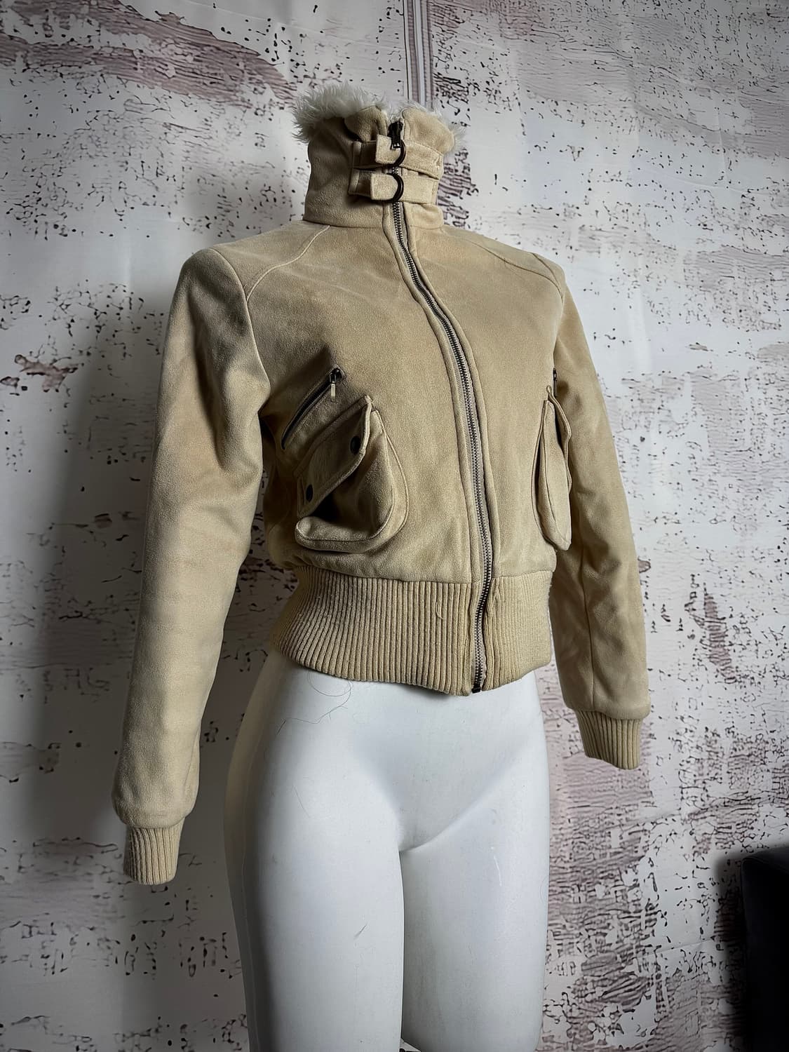 Cropped Suede Zip-Up Jacket 상품이미지2