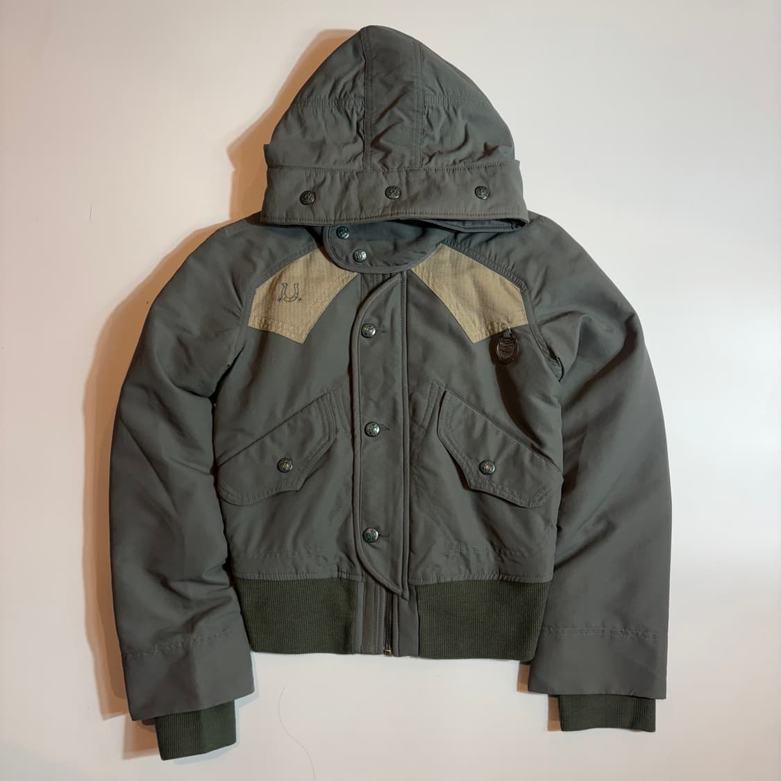 디젤 트루릴리전 로고 커스텀 숏 패딩 자켓 상품이미지1