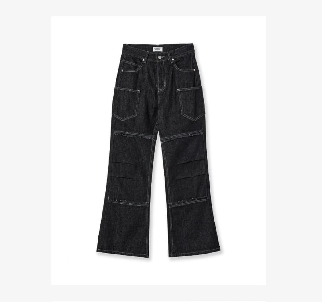 RAW EDGE FLARE JEANS [BLACK] 상품이미지1