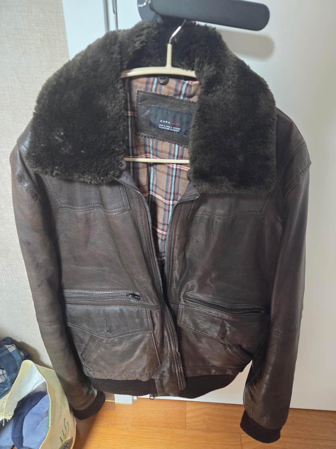 자라 염소가죽 리얼레더자켓 L 상품이미지2