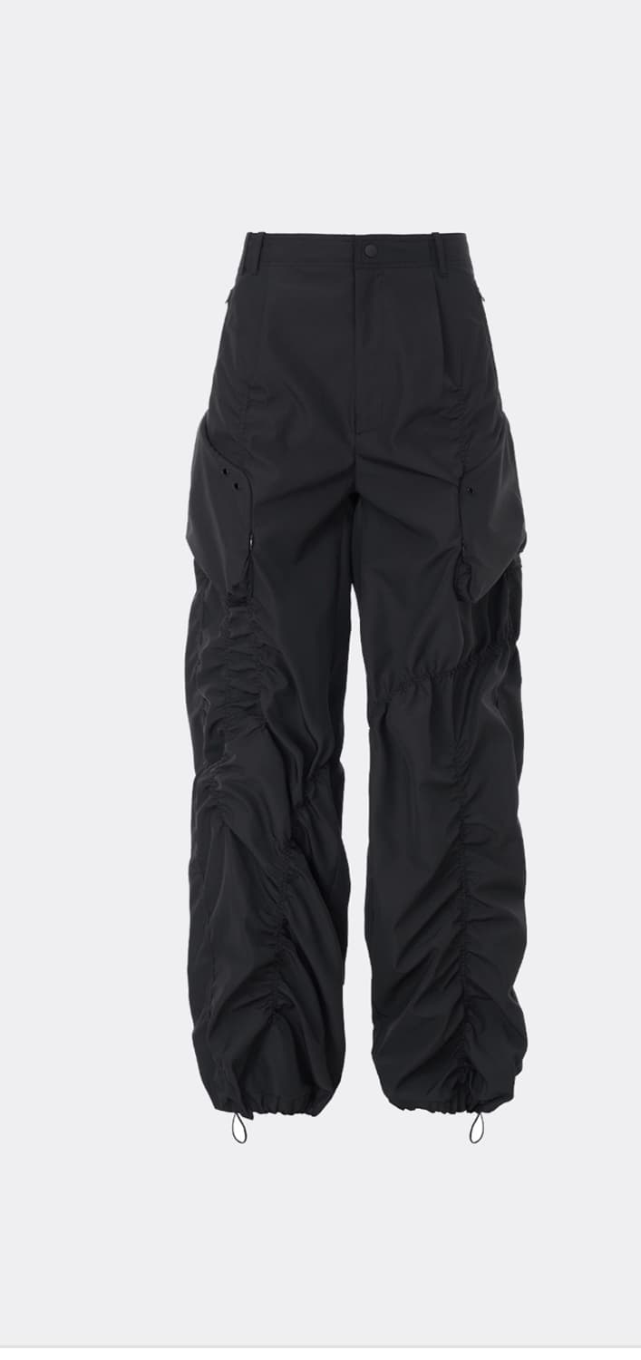 NACHE SMOCKING CONVEX PANTS BLACK 상품이미지3