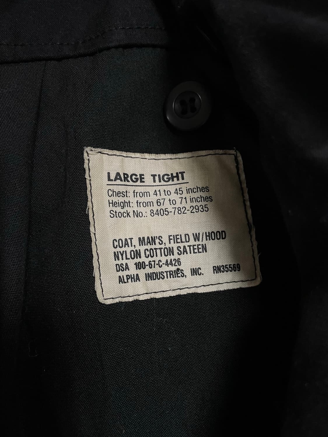 알파인더스트리 m65 필드자켓 블랙 상품이미지2