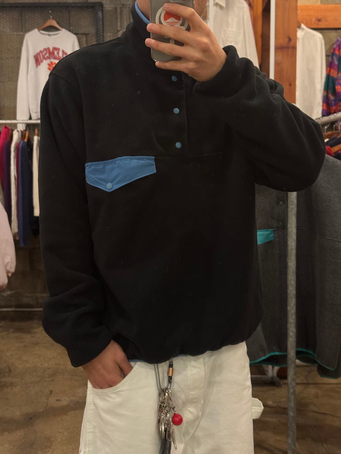 (새상품) 빈티지 아웃도어 플리스 스냅티 상품이미지3