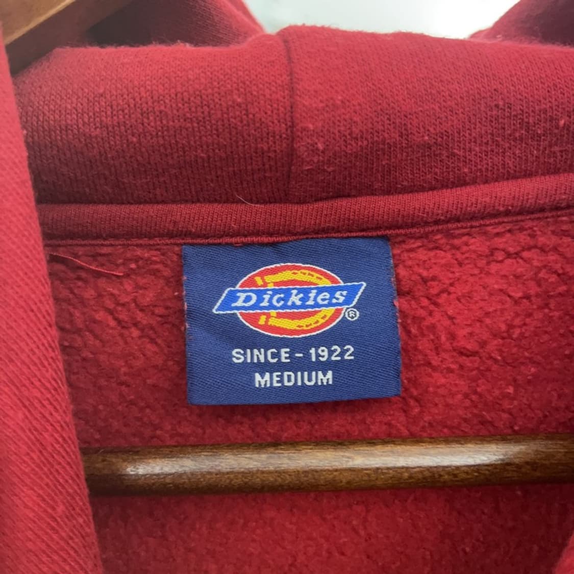 디키즈 레트로 캐주얼 버건디와인 기모 후드티 M C07404 상품이미지5