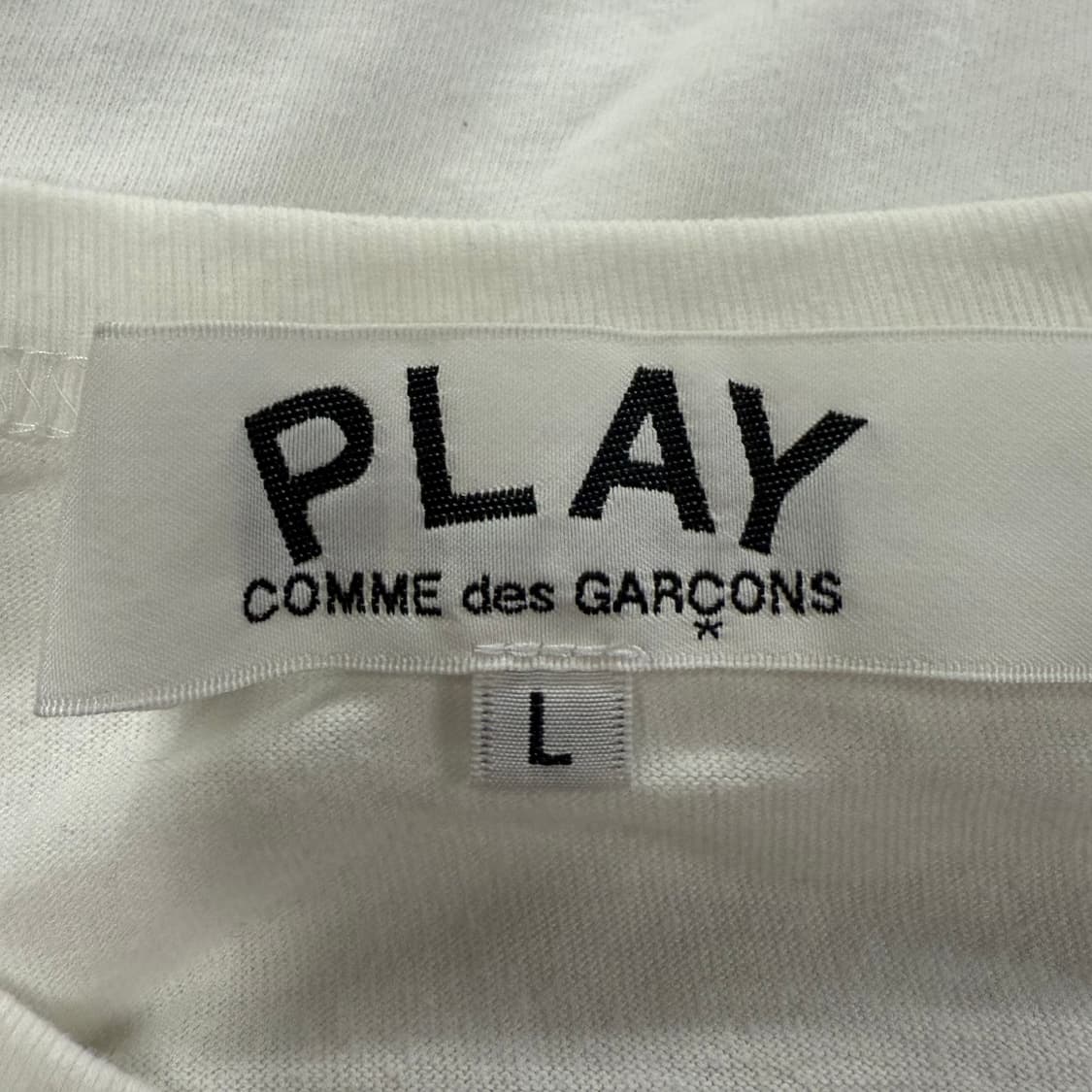 꼼데가르송 화이트 로즈골드 하트 와펜 반팔 티 상품이미지4