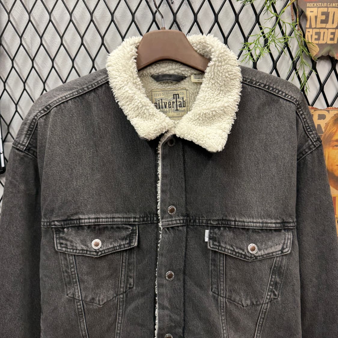 리바이스 타입 3 실버탭 쉐르파 흑청 데님 트러커 자켓 상품이미지3