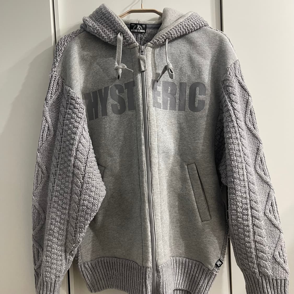 히스테릭글래머 그레이 니트 꽈배기 집업 상품이미지4