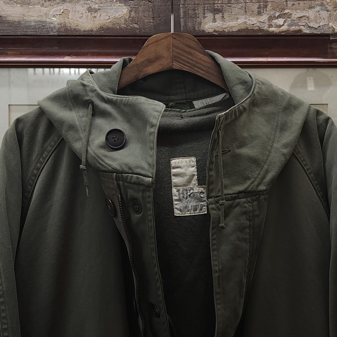 빈티지 프랑스군 m64 밀리터리 모즈파카 올리브 그린 페이딩 108c 상품이미지4