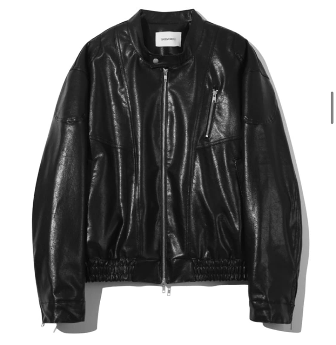 베이스 모먼트 레더 바이커 자켓 블랙 L 상품이미지1