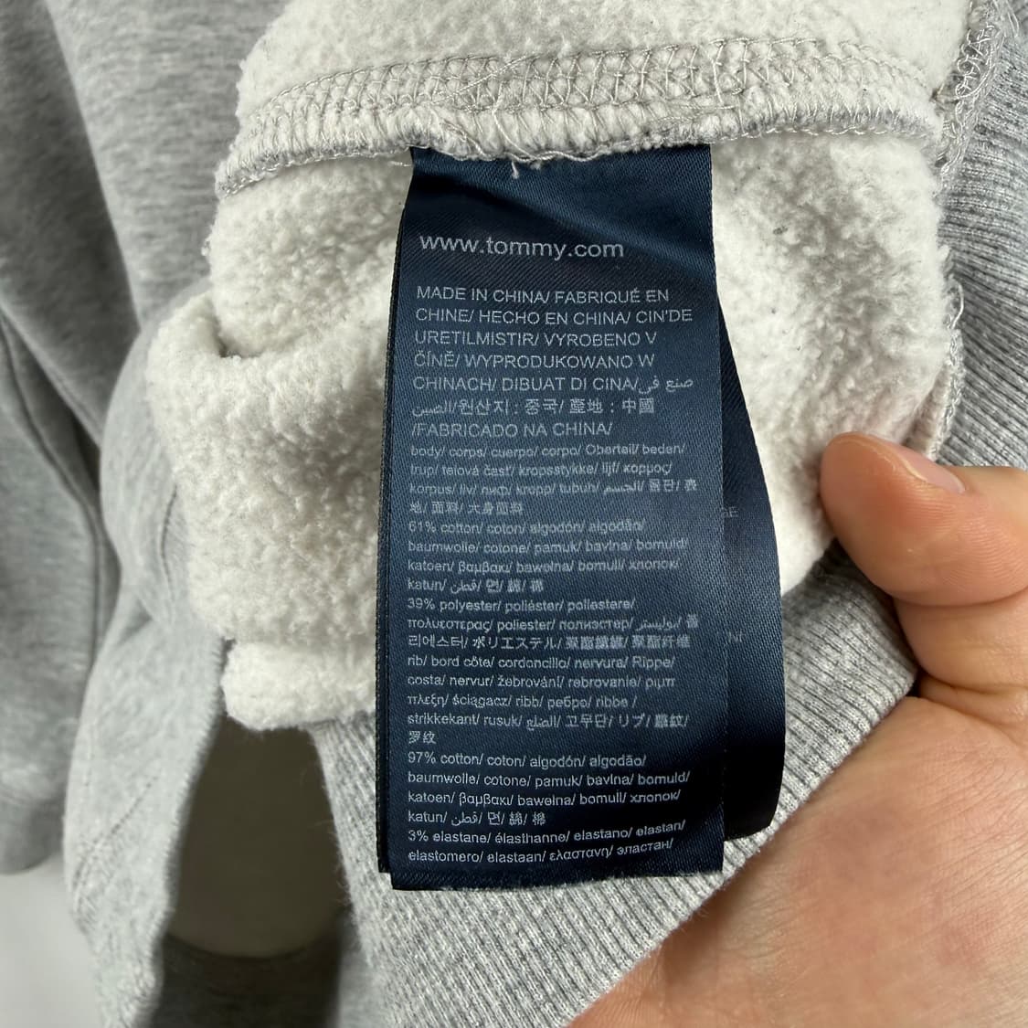 (S) 타미힐피거 스몰 패치 로고 맨투맨 그레이 상품이미지5