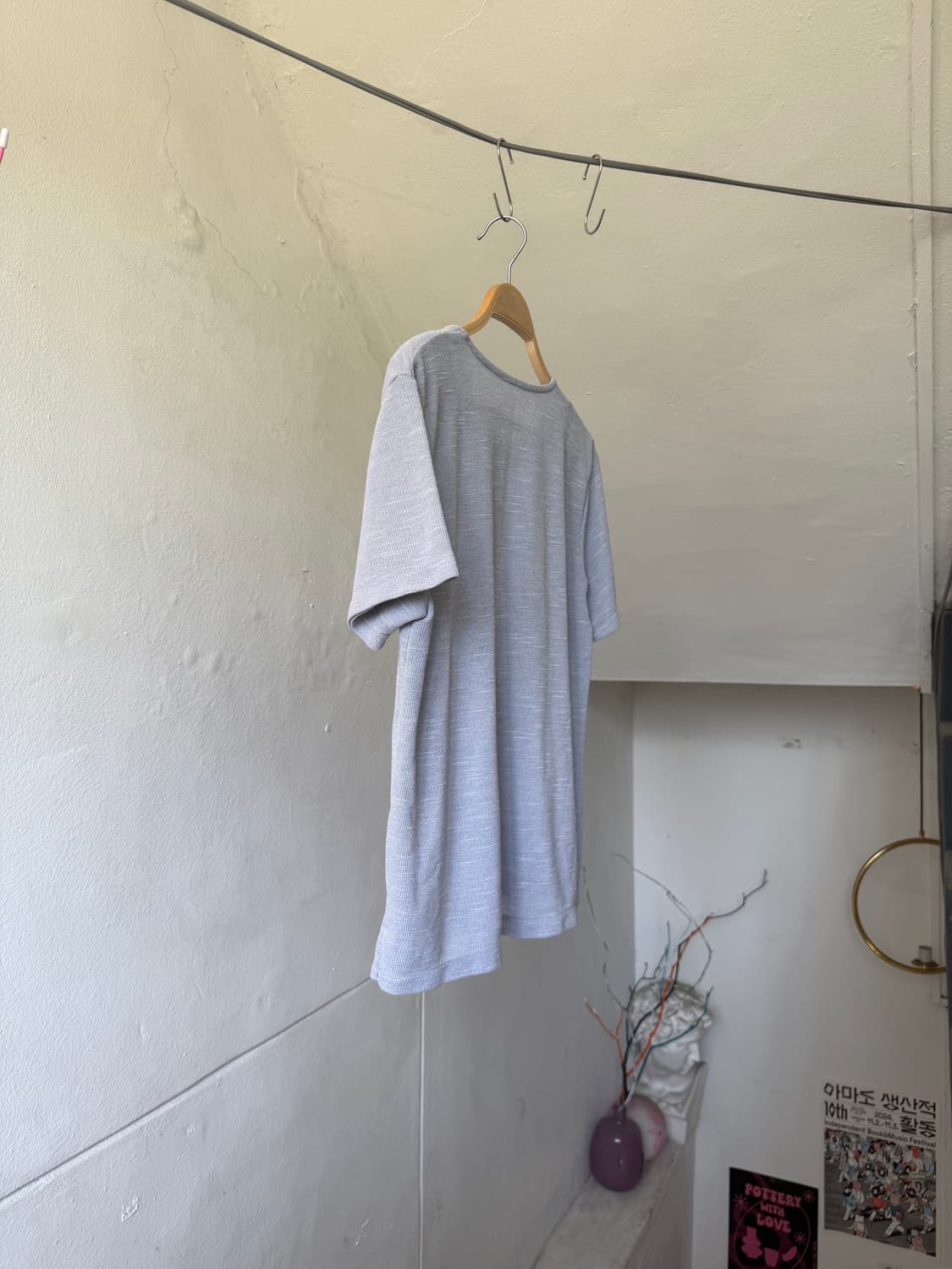 소라색 페어리 자수 반팔 티셔츠 상품이미지7