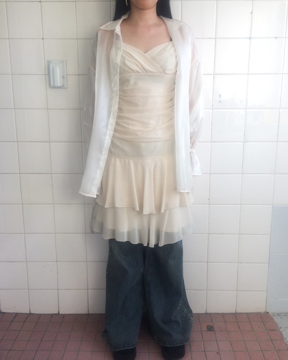 Glossy see through shirt 상품이미지7