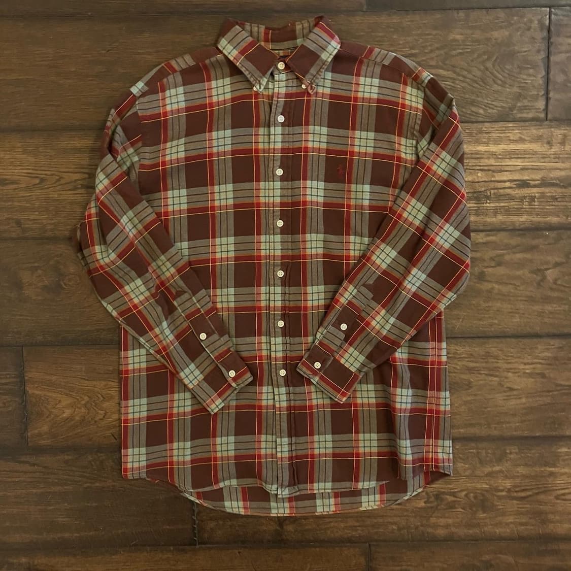 90‘s 폴로 랄프로렌 플레드 코튼 셔츠 M 상품이미지1