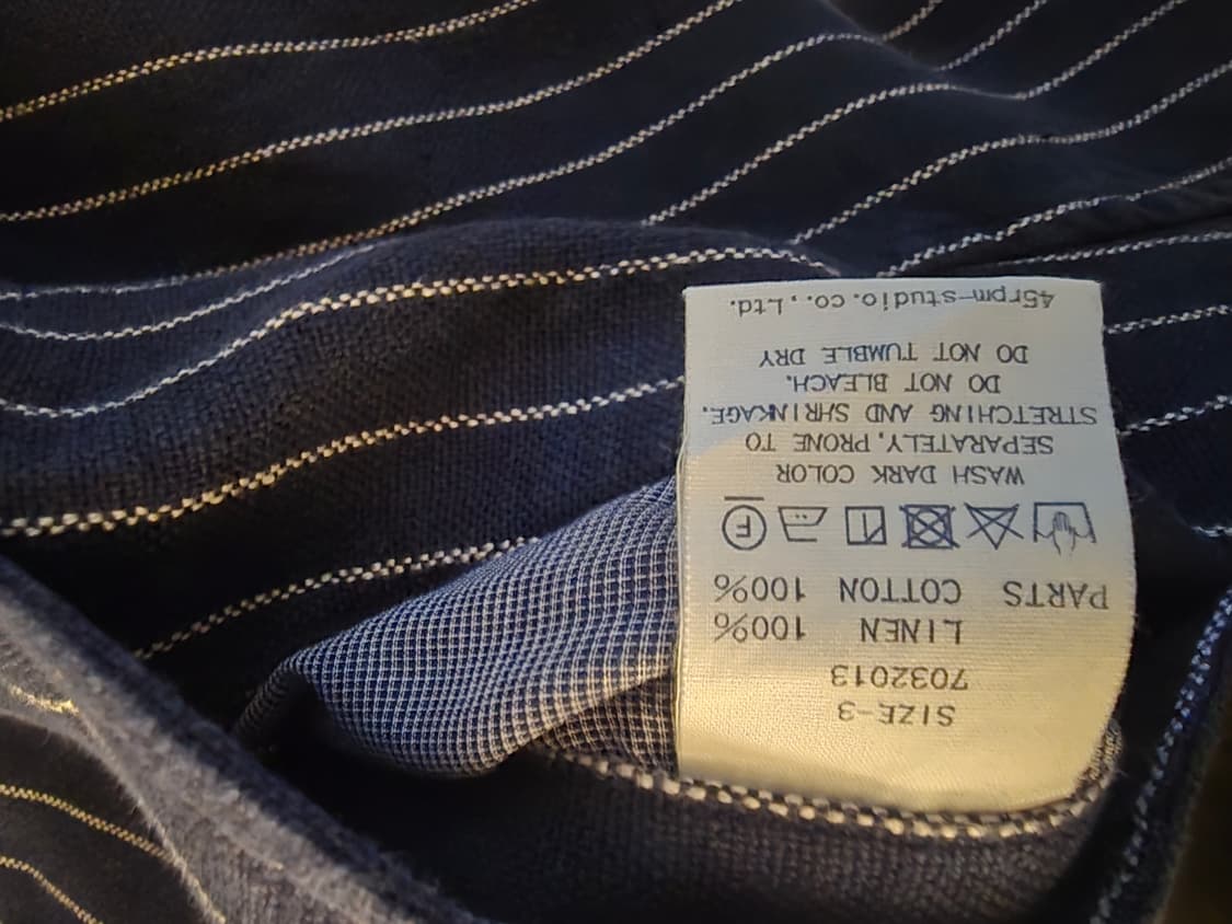 45R 네이비 스트라이프 롱 트렌치 코트3사이즈입니다. 상품이미지9