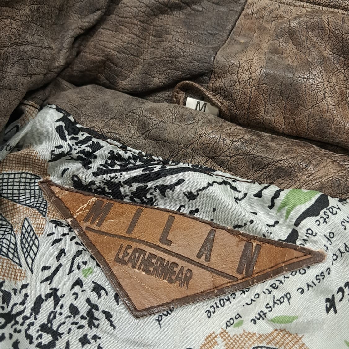 CL935 M 밀란레더웨어 80s 가죽 브라운 자켓 상품이미지3